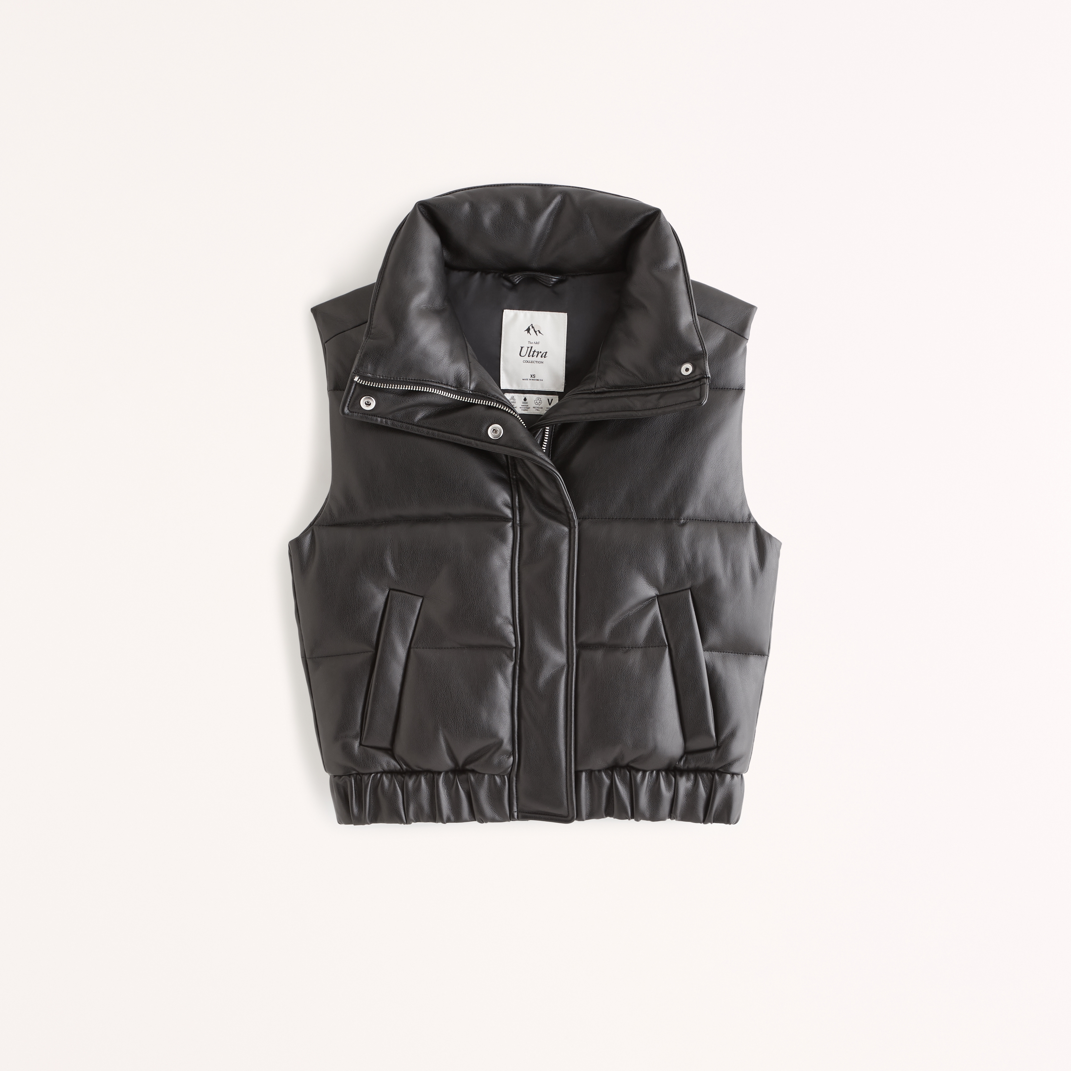 Women's Vegan Leather Ultra Puffer Vest | Women's Coats