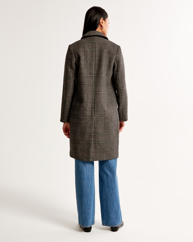 Women's Wool-Blend Dad Coat, Women's Clearance