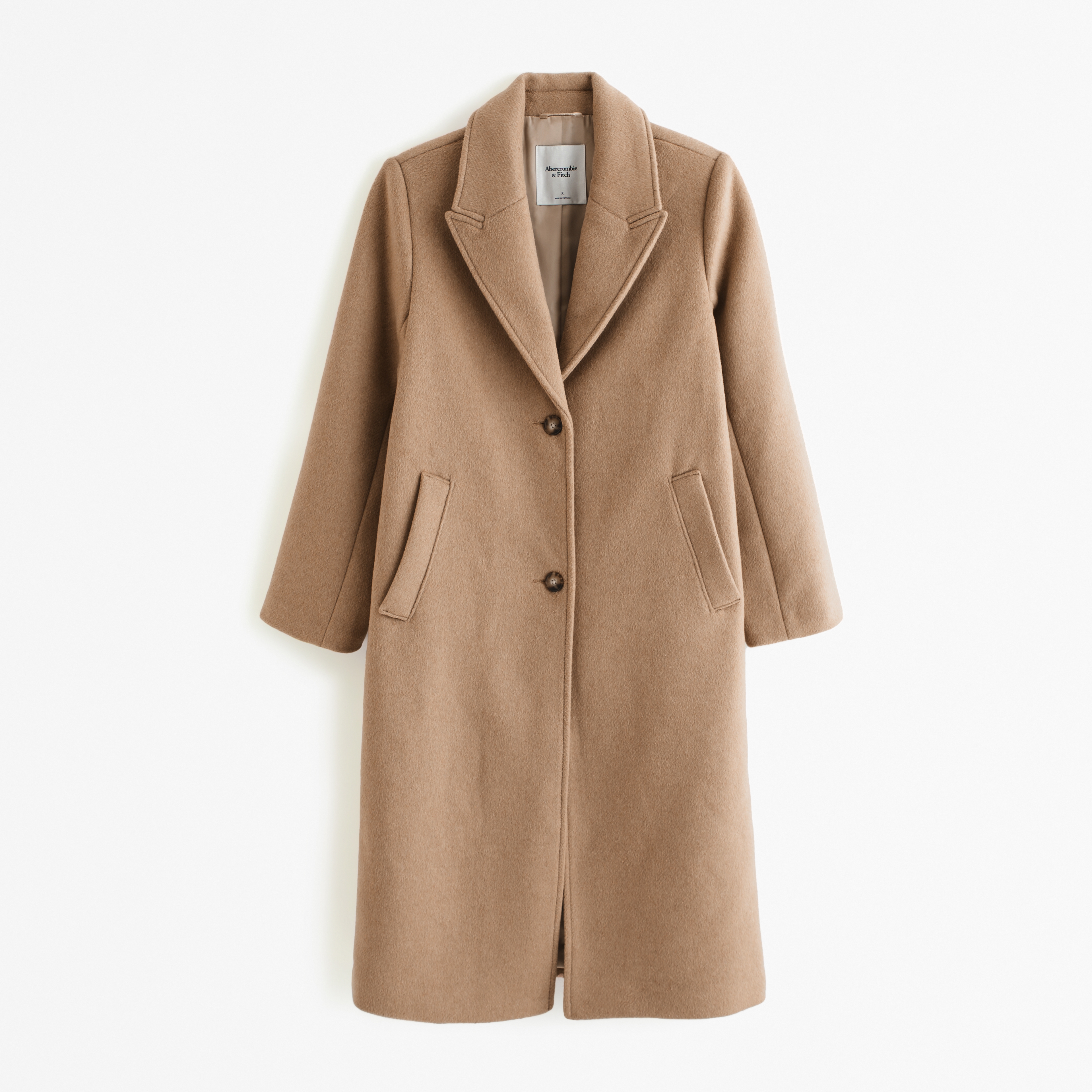 Wool-Blend Tailored Topcoat