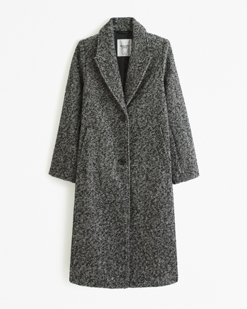 Women's Textured Tailored Topcoat in Black | Size Xs Petite | Abercrombie & Fitch