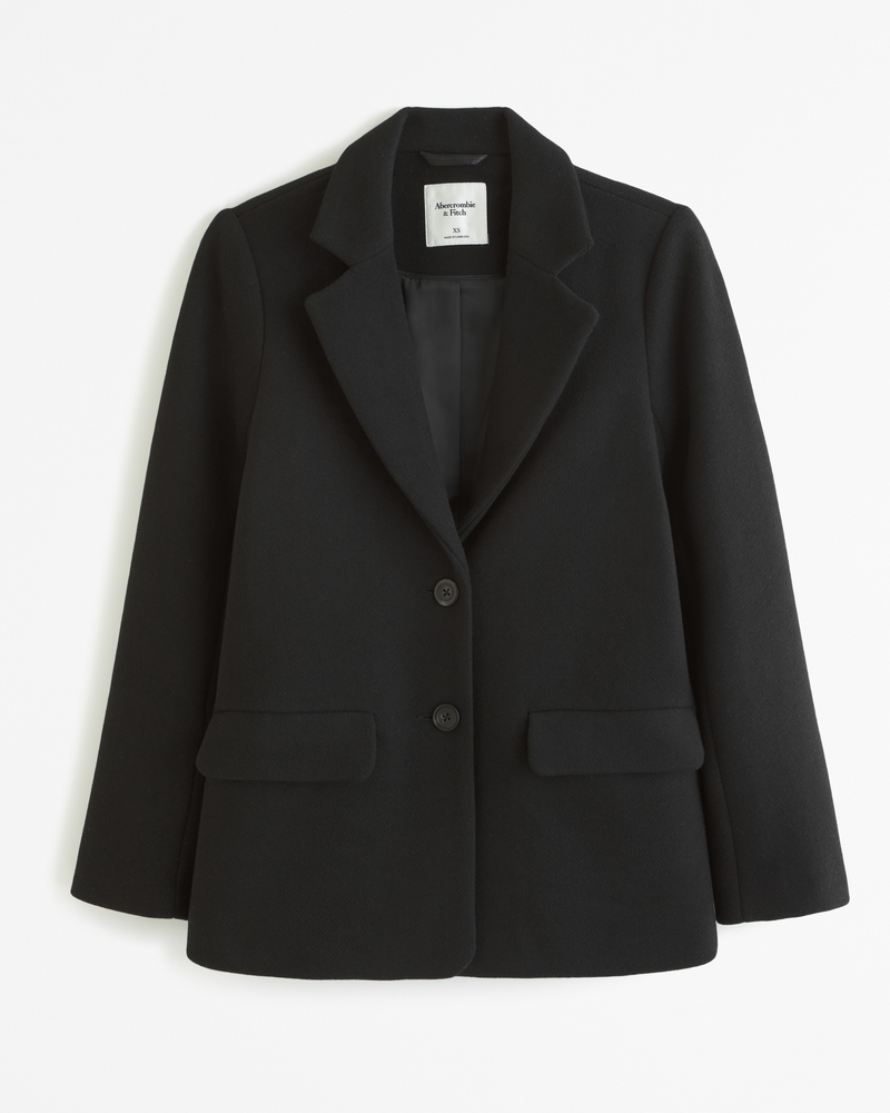 Heavyweight Wool Blend Blazer Coat