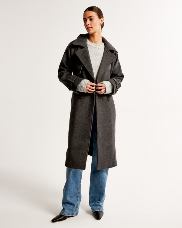 Boiled Wool Trench (dark grey)