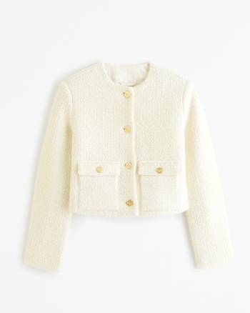 Boucle jacket white outlet