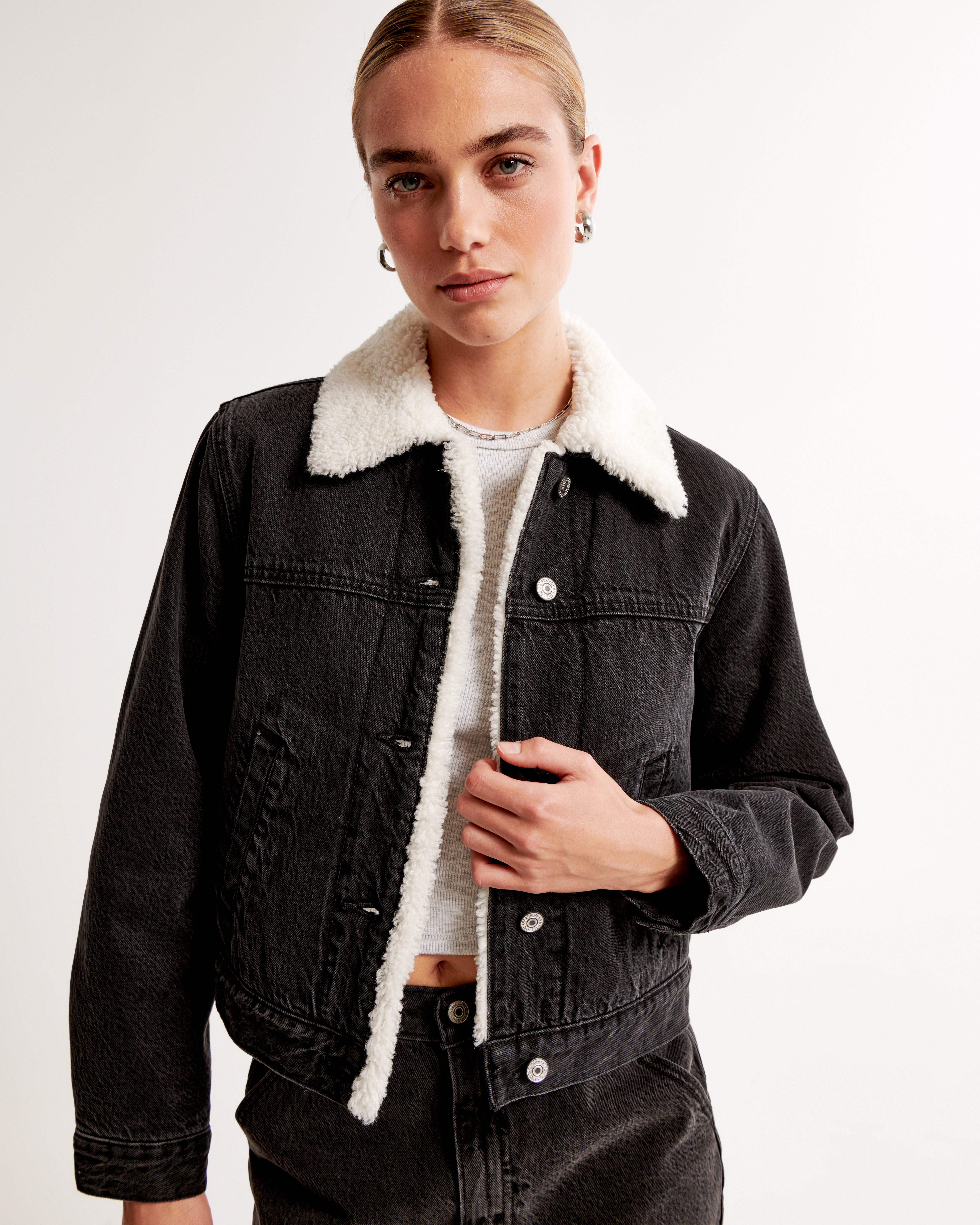 Abercrombie sherpa denim store jacket