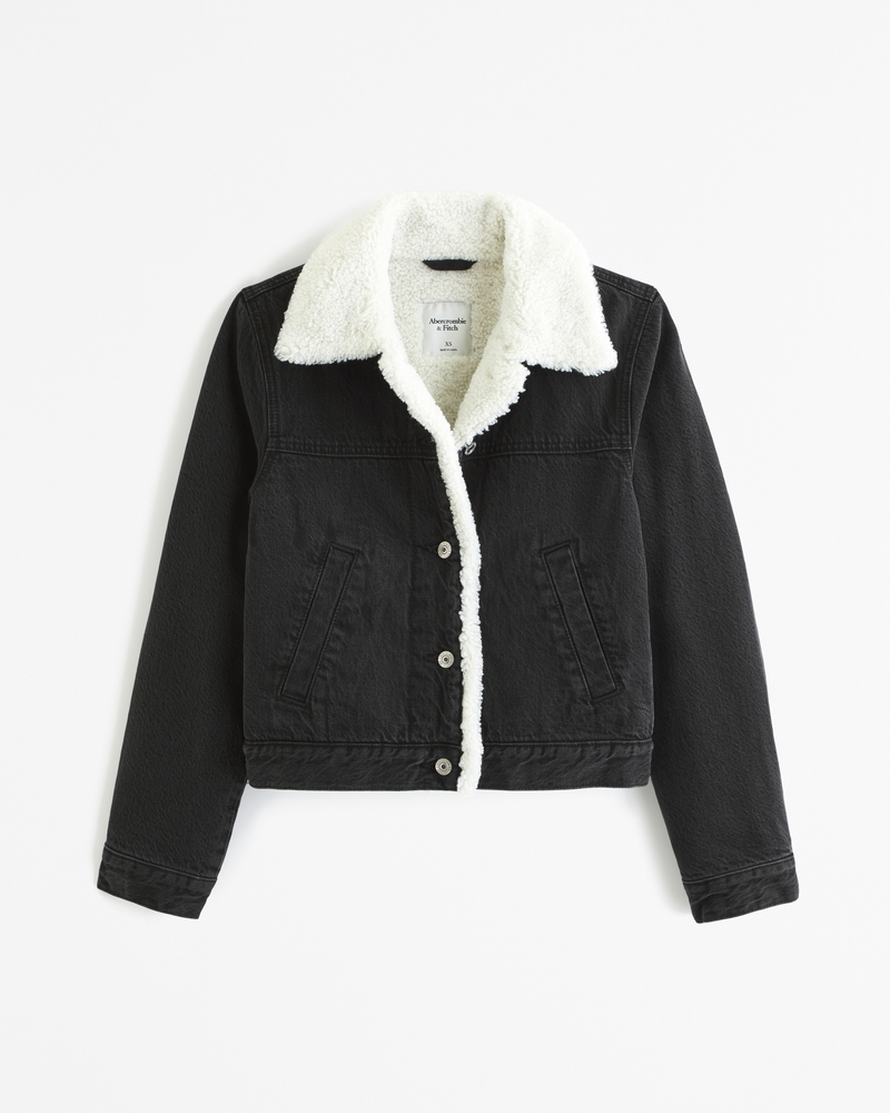 Sherpa denim jacket on sale abercrombie