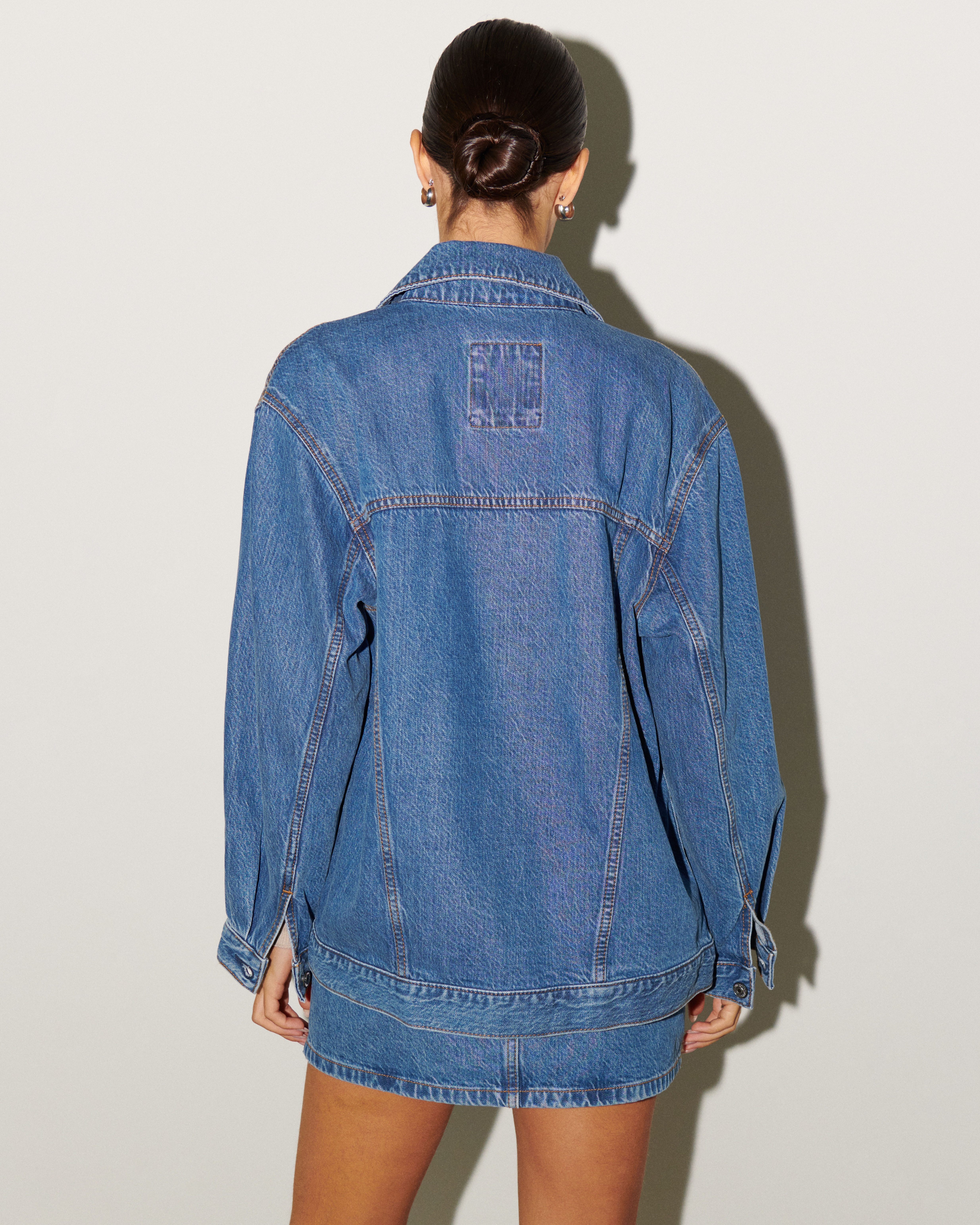 Abercrombie oversized denim hot sale jacket