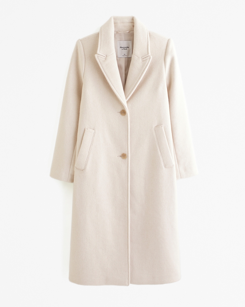 Women's Wool-Blend Tailored Topcoat