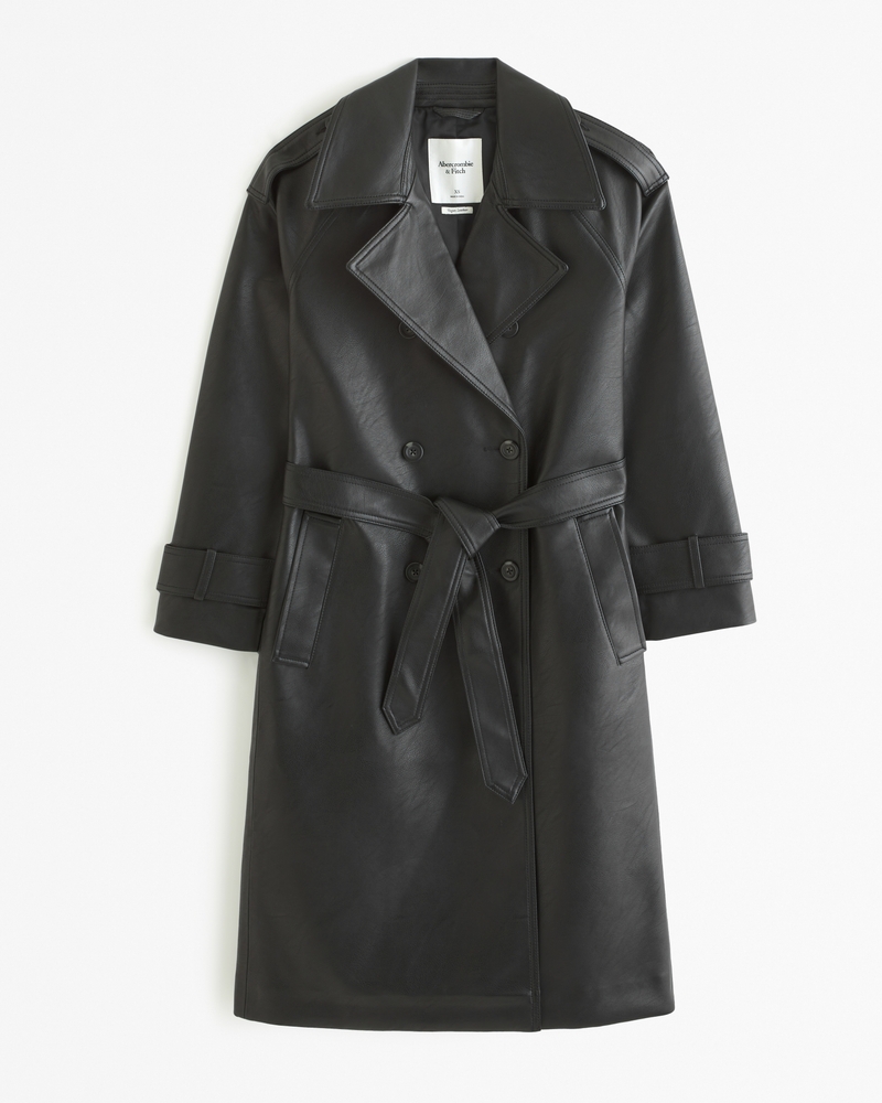 Zara leather trench hot sale coat womens