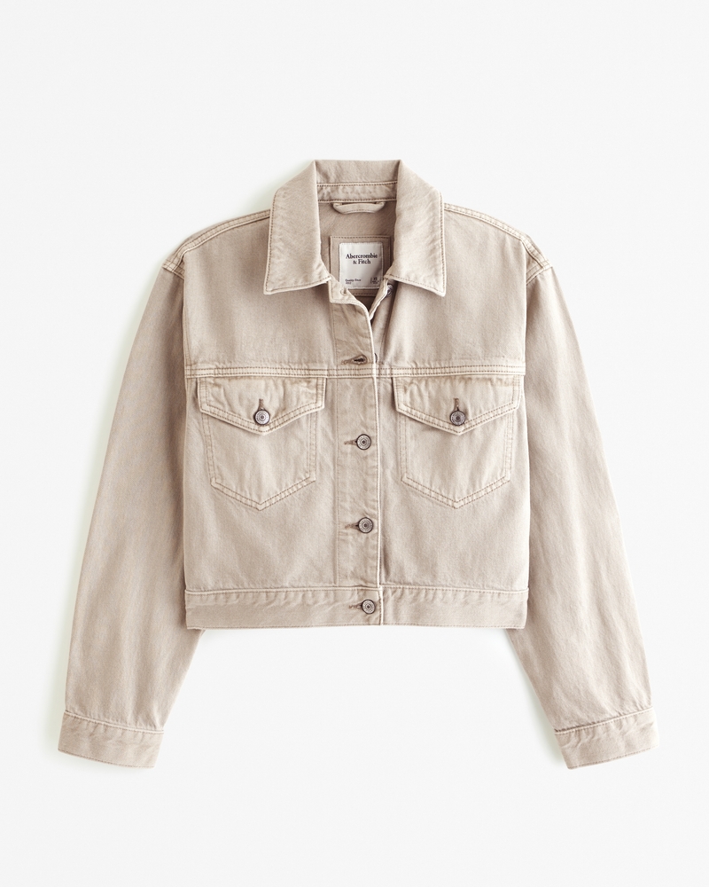 Beige denim sale jacket ladies