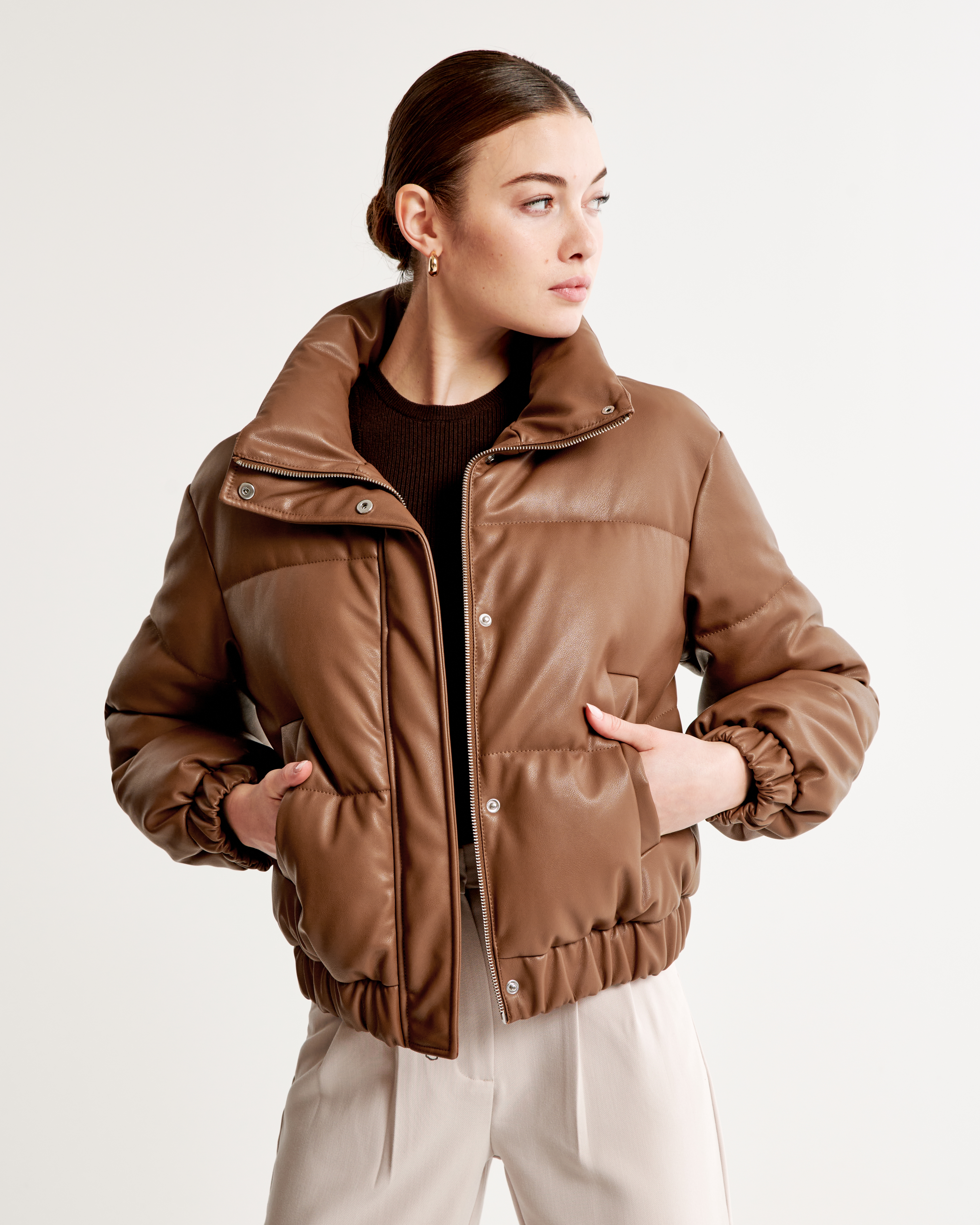 Abercrombie puffer clearance jacket women's