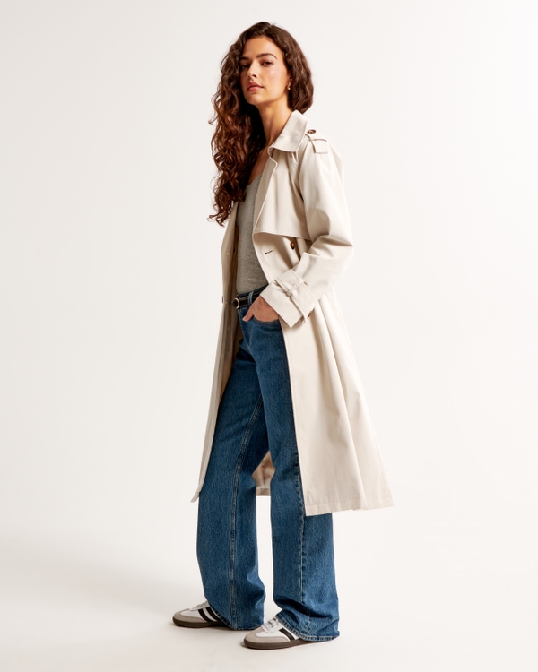 Elevated Trench Coat, Cream