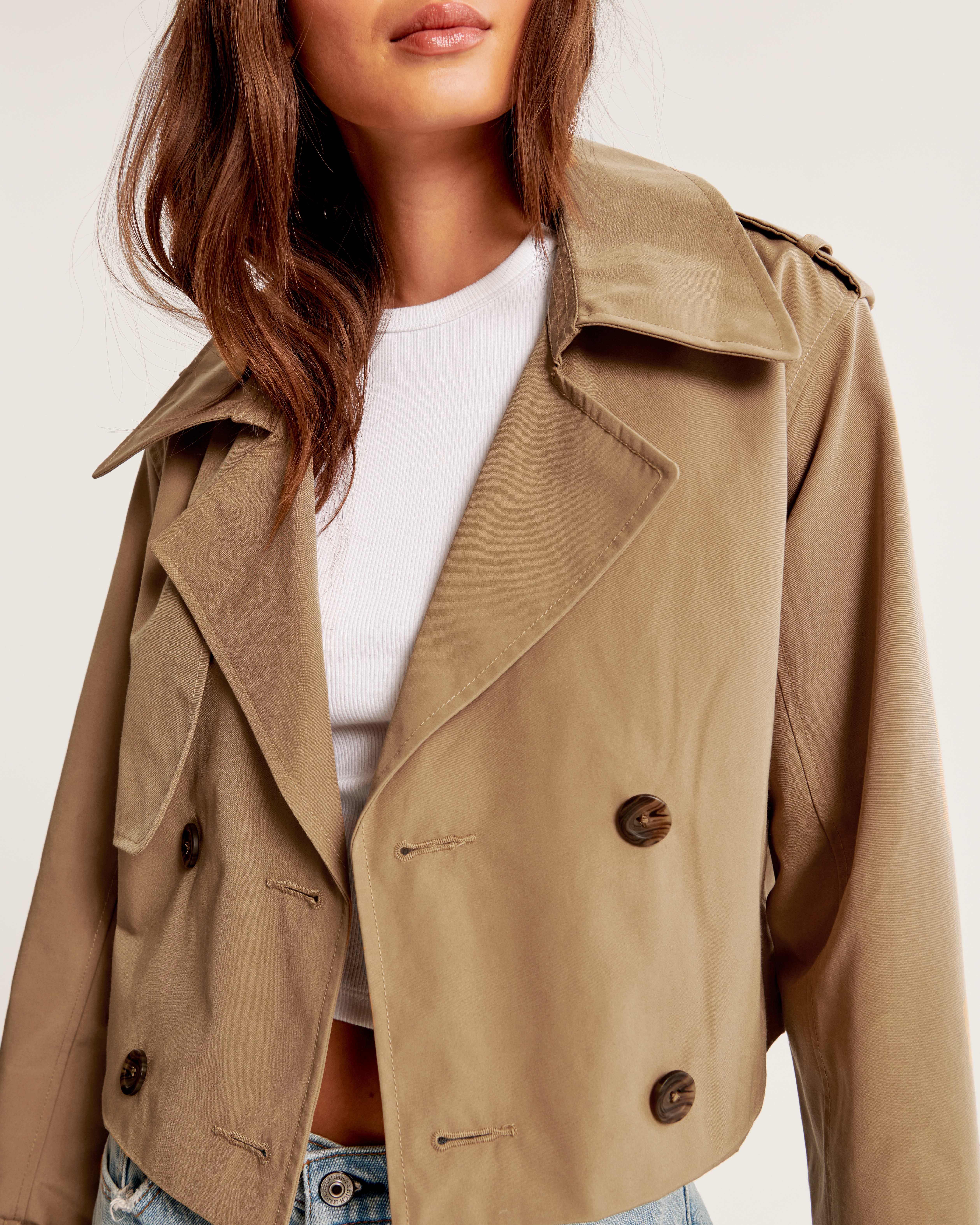 Short best sale trench jacket