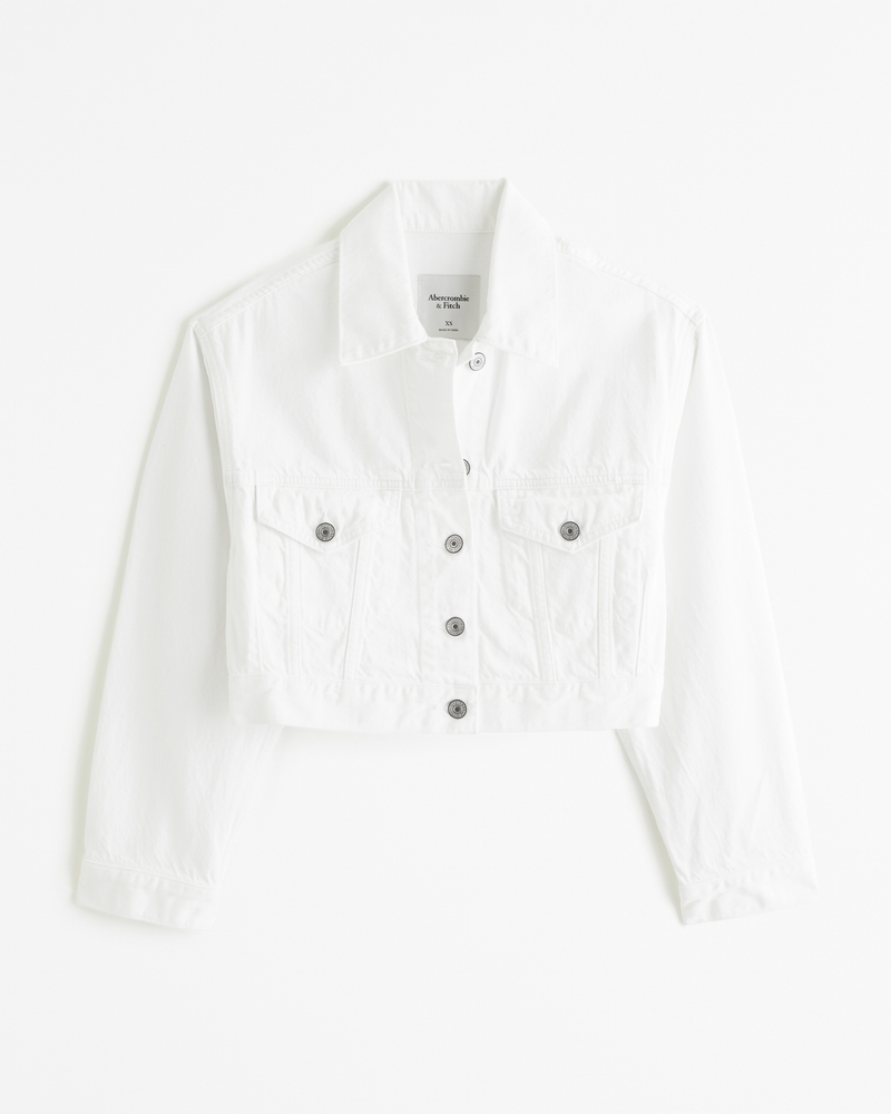 Crop top jacket white best sale