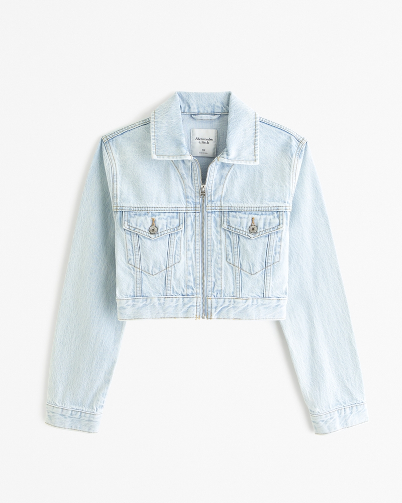 CROPPED DENIM TRUCKER JACKET