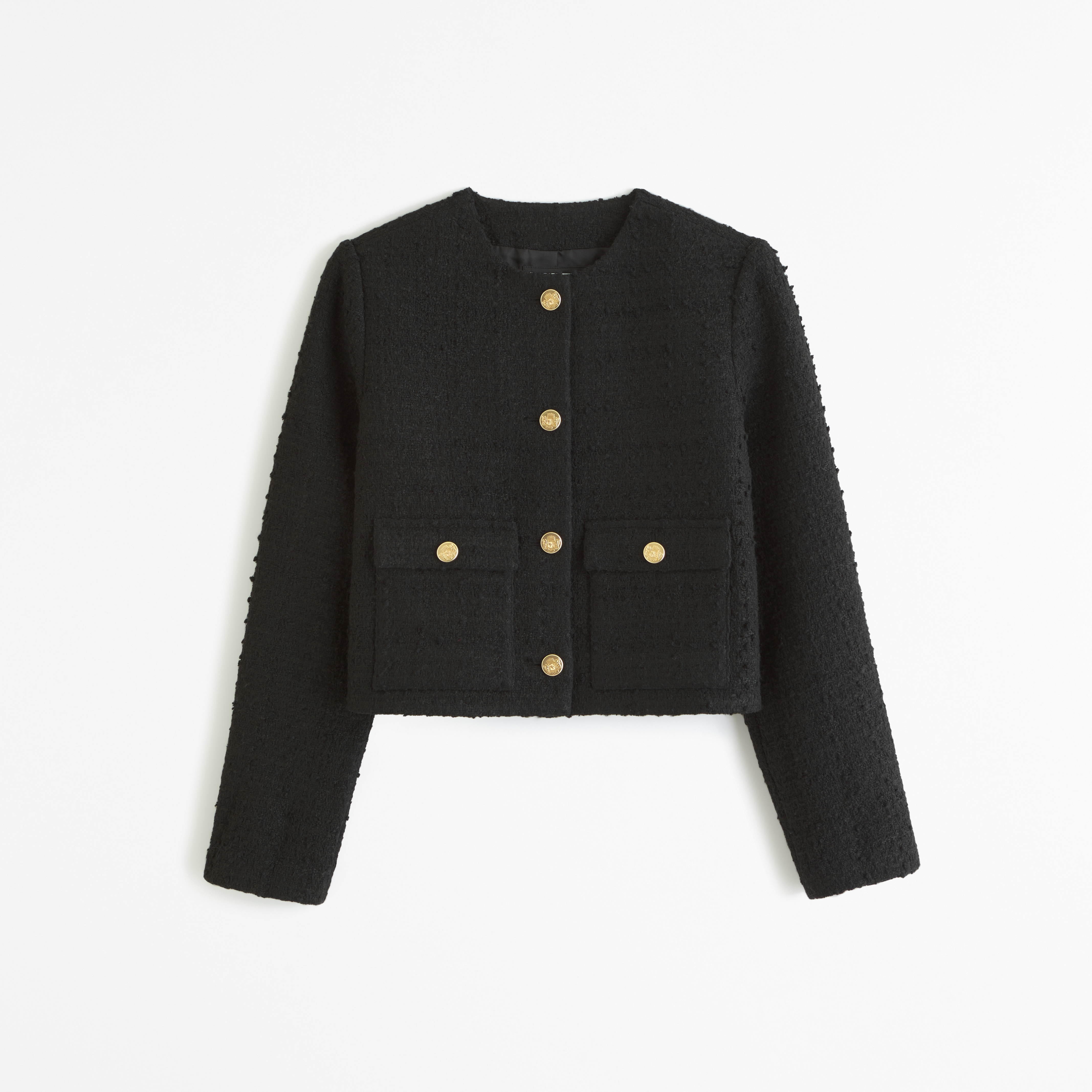 Women's Collarless Tweed Jacket | Women's Coats & Jackets