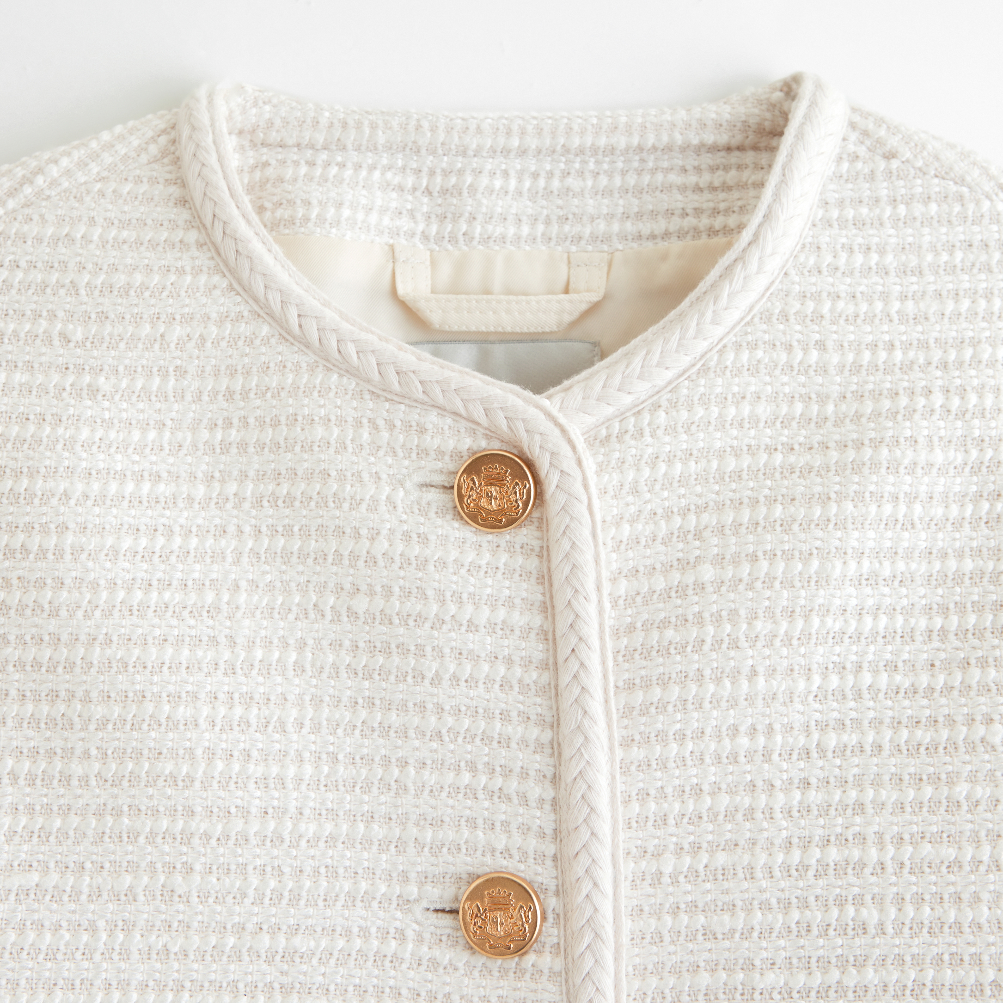Abercrombie & Fitch Collarless Tweed Jacket | MainPlace Mall