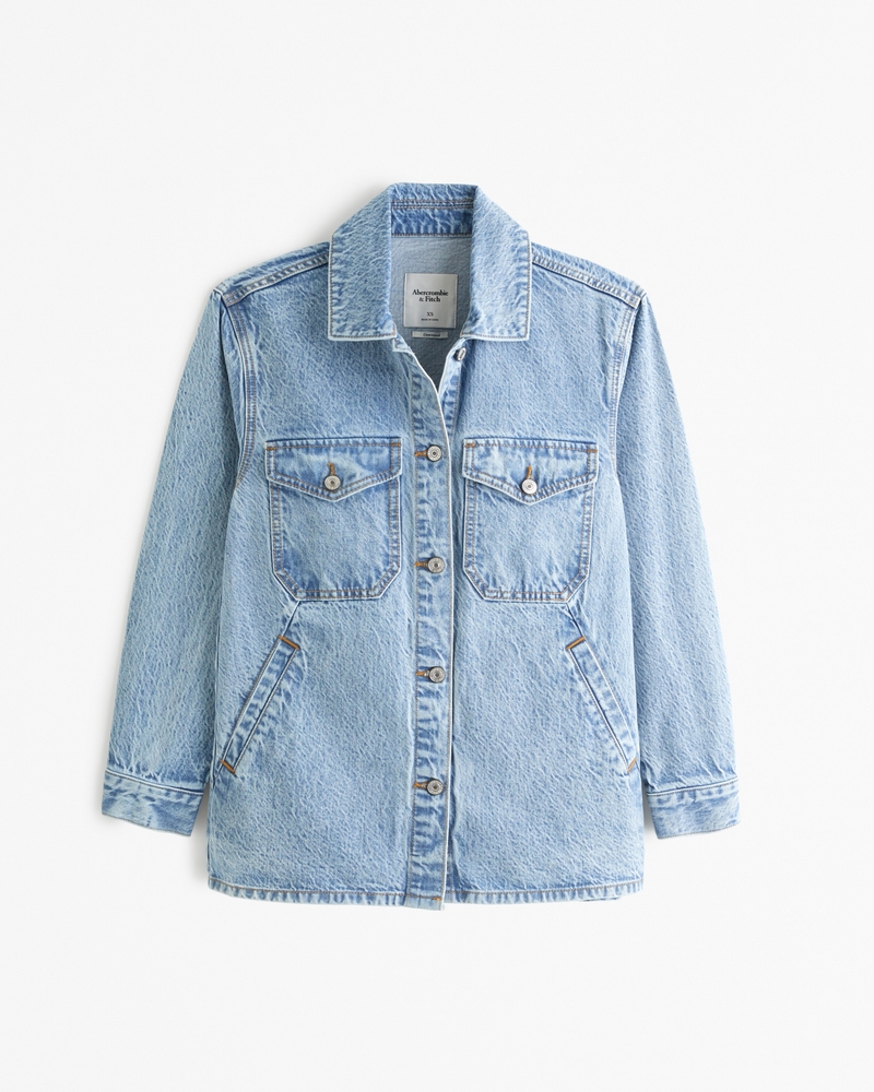 Women's Drapey Denim Shirt Jacket