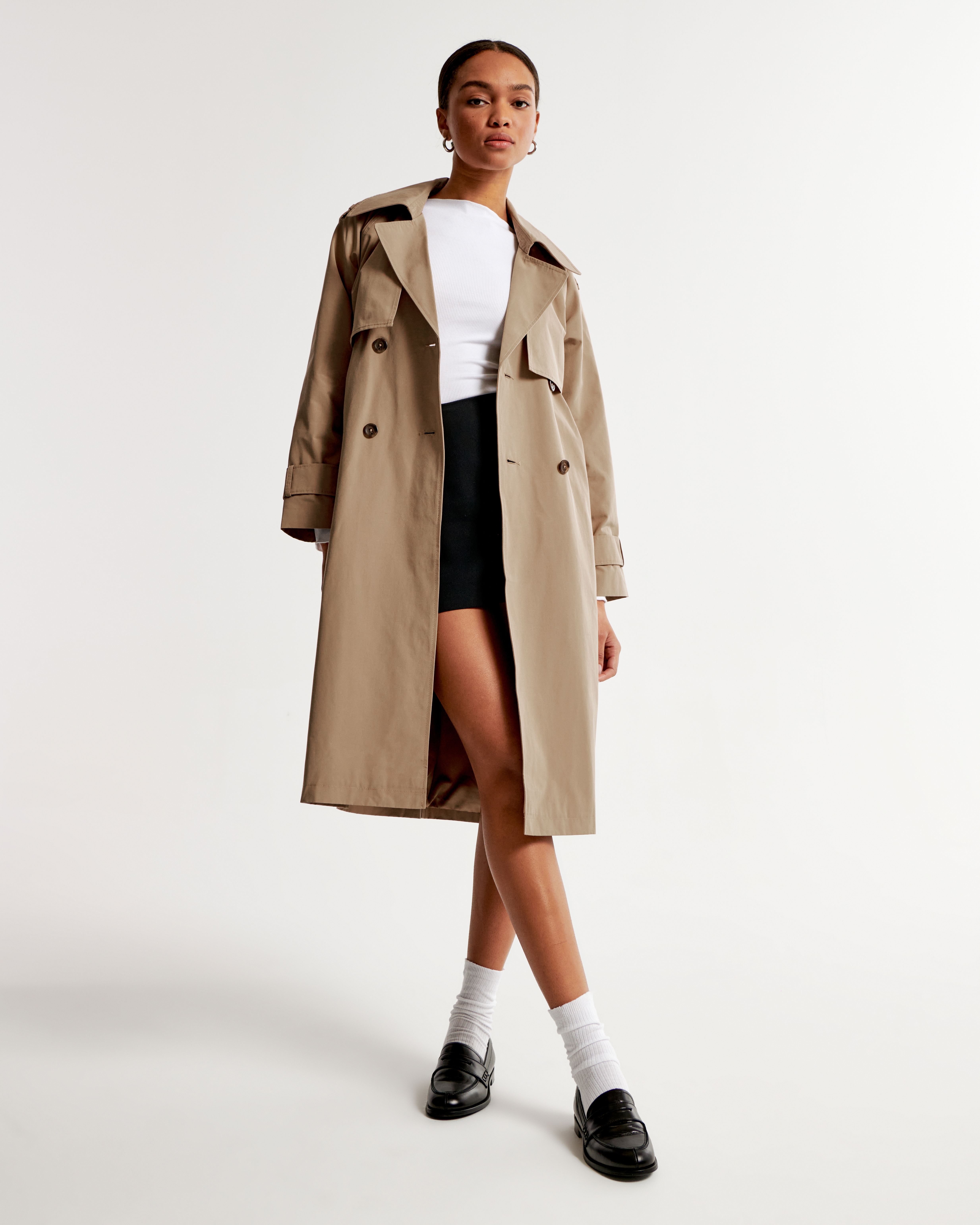 Women s Elevated Trench Coat Women s Coats Jackets Abercrombie