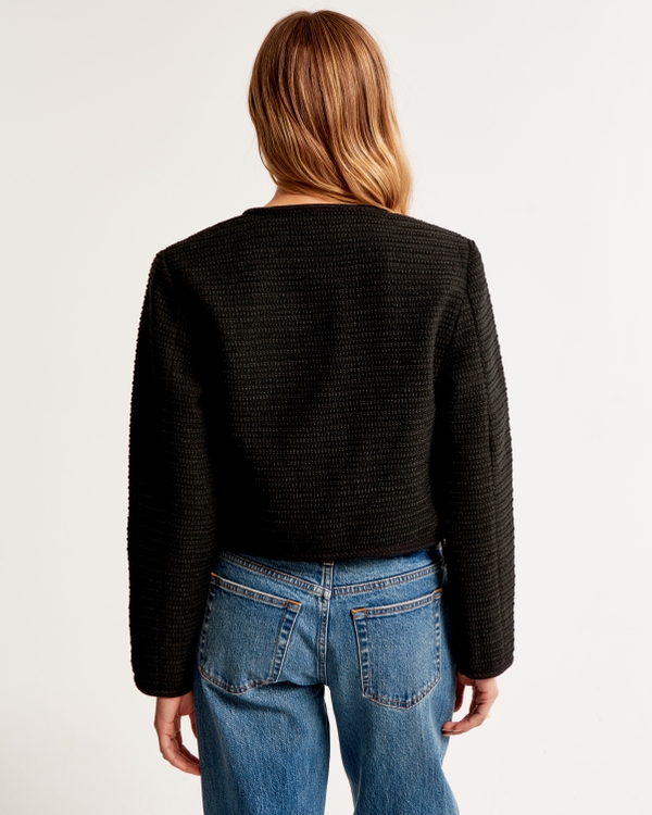 Women's Collarless Tweed Jacket | Women's Clearance | Abercrombie.com