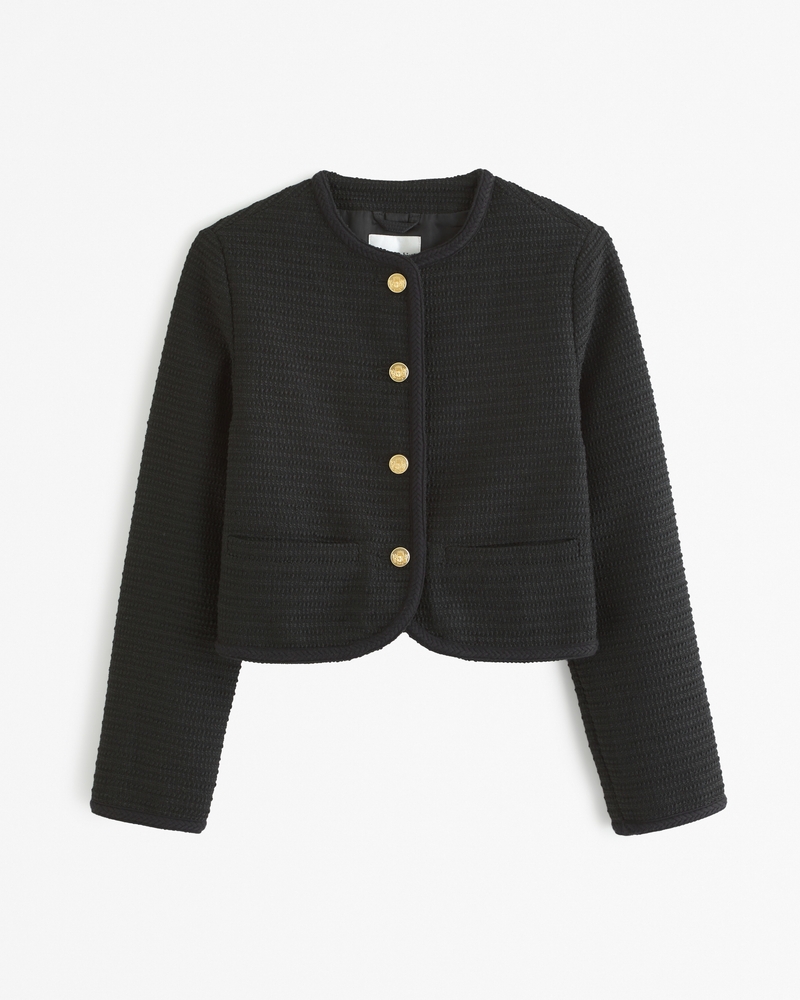 Women's Collarless Tweed Jacket | Women's Coats & Jackets | Abercrombie.com