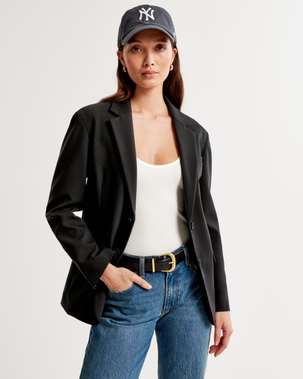 Relaxed Suiting Blazer, Black