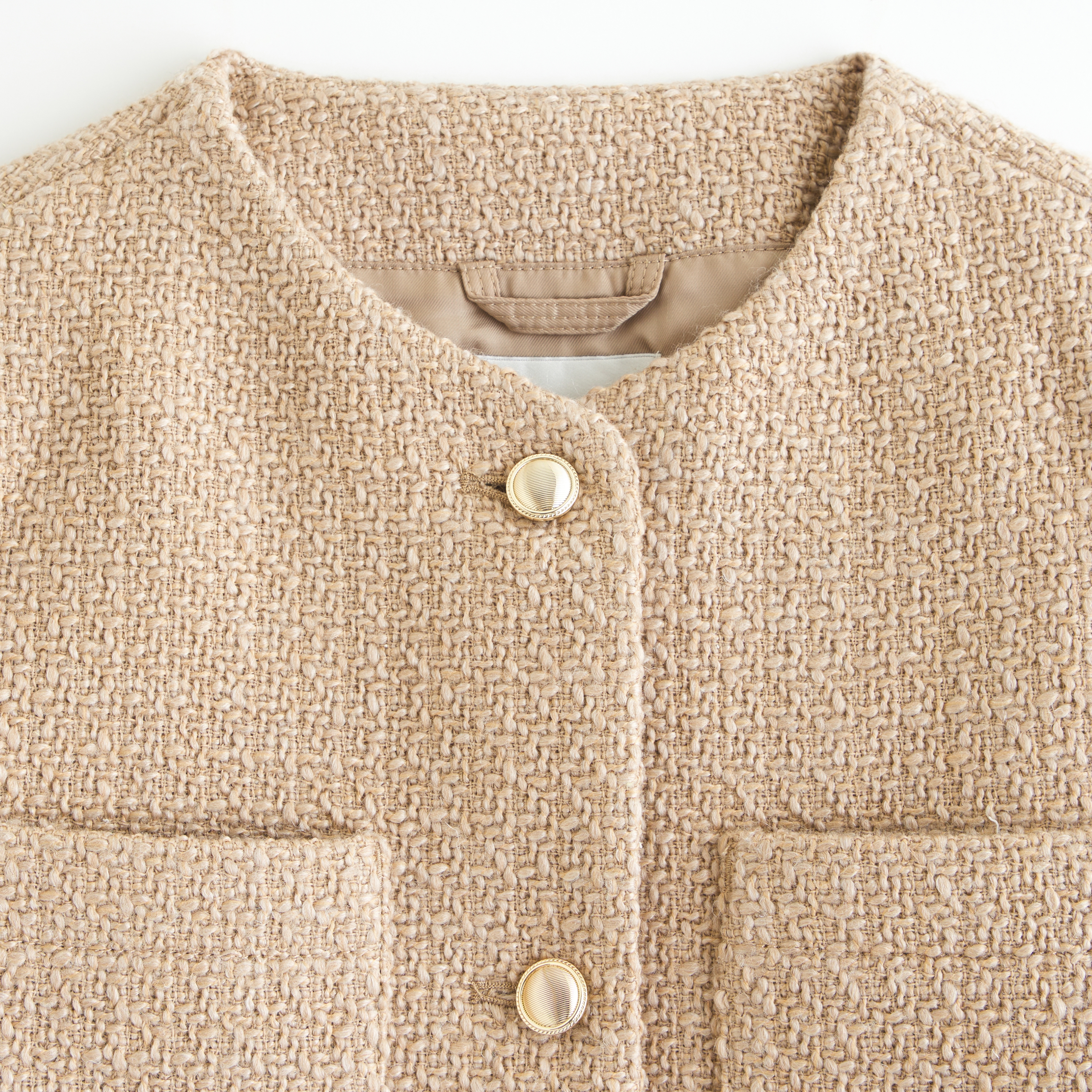 ジャケット・アウター Tweed Dot Button Collarless Jacket セール】Tweed Dot Button Collarless Jacket（ノーカラー