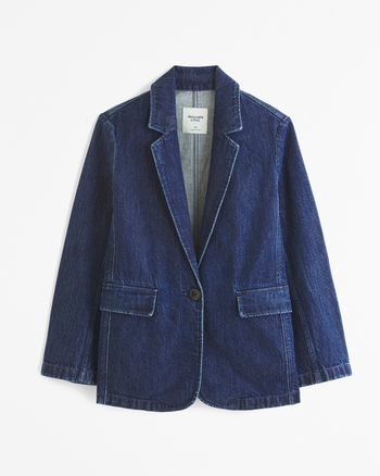 Women's Classic Denim Blazer | Women's Coats & Jackets | Abercrombie.com