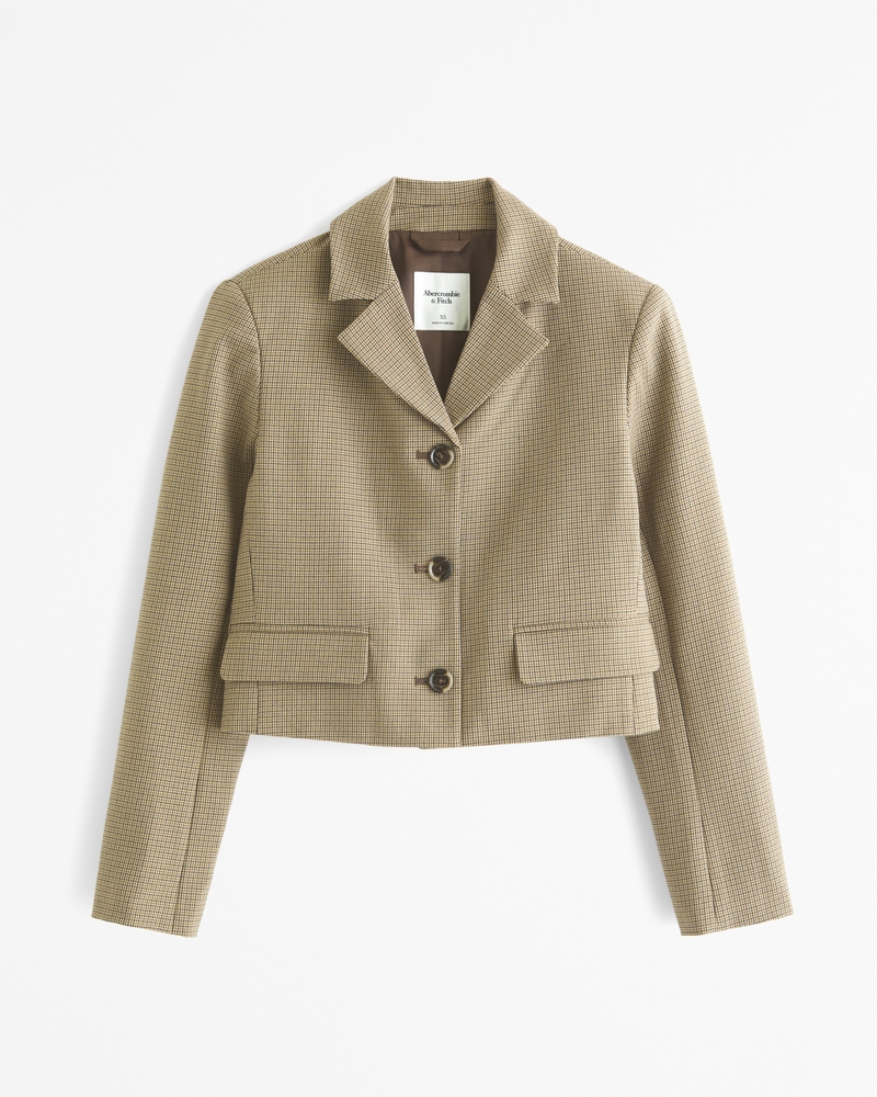 Women's Collarless Tweed Jacket | Women's Clearance