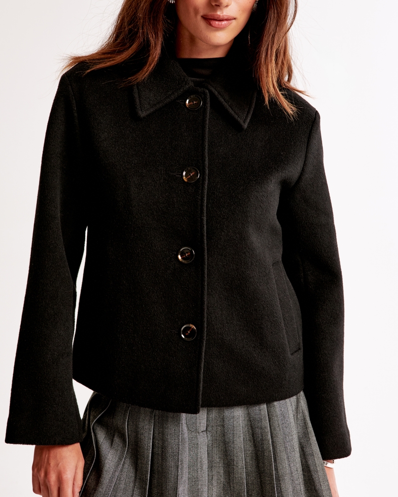 Short Wool-Blend Coat
