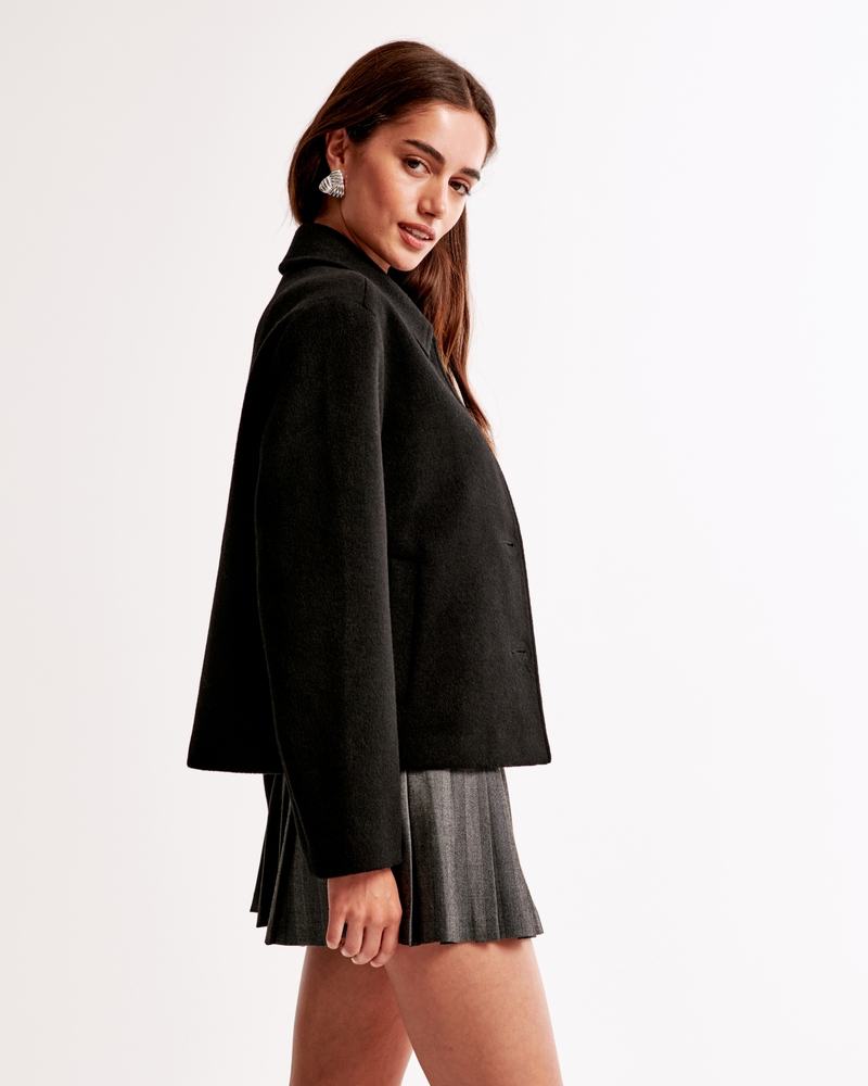 Short Wool-Blend Coat