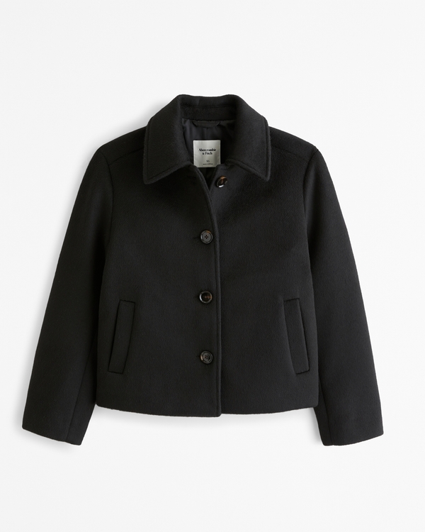 Women's Wool-Blend Short Coat | Women's Clearance | Abercrombie.com