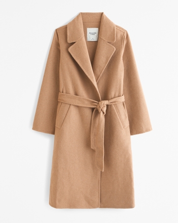 Long belted wool coat new arrivals