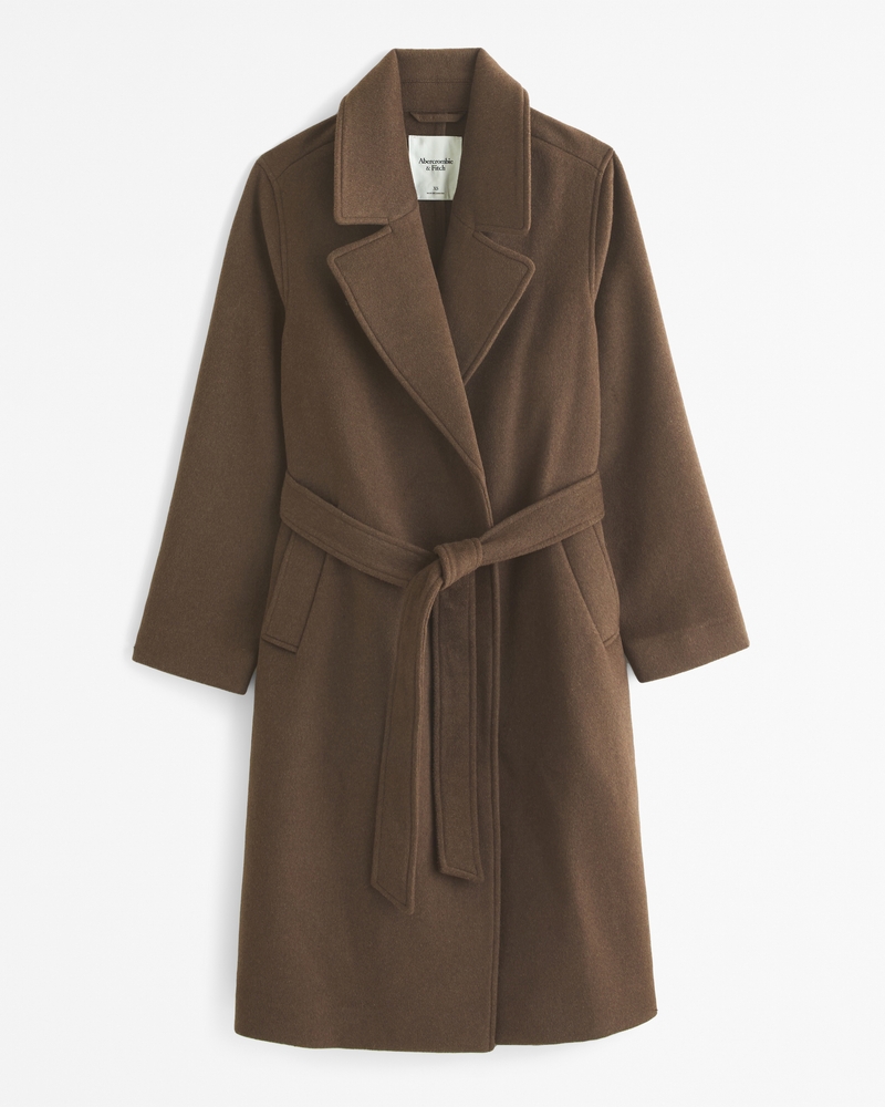 Belted wool blend coat sales