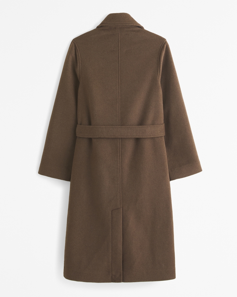 Double-Cloth Belted Wool-Blend Coat