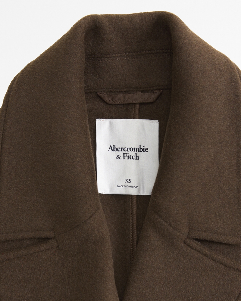 Double-Cloth Belted Wool-Blend Coat
