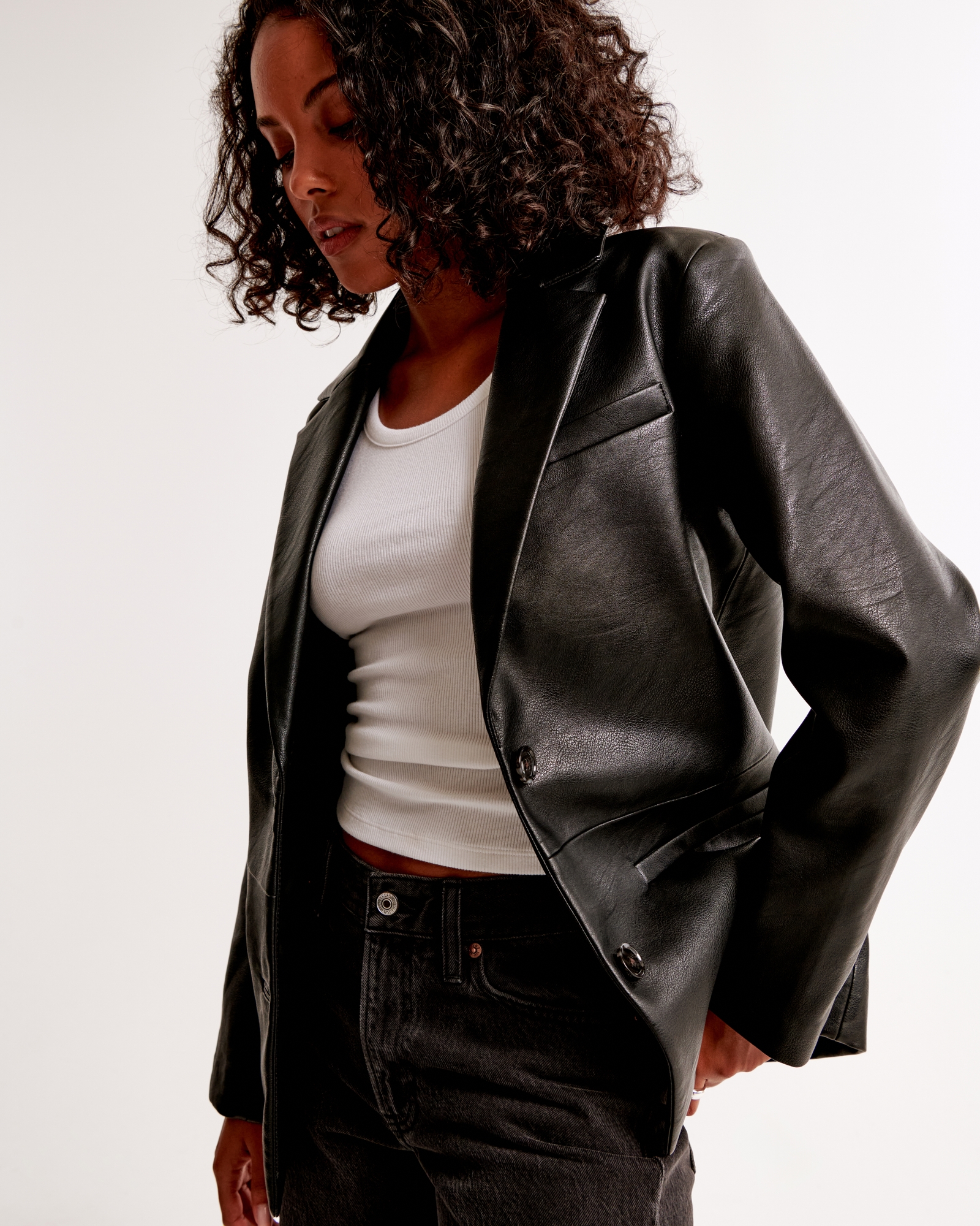 Vegan Leather Blazer