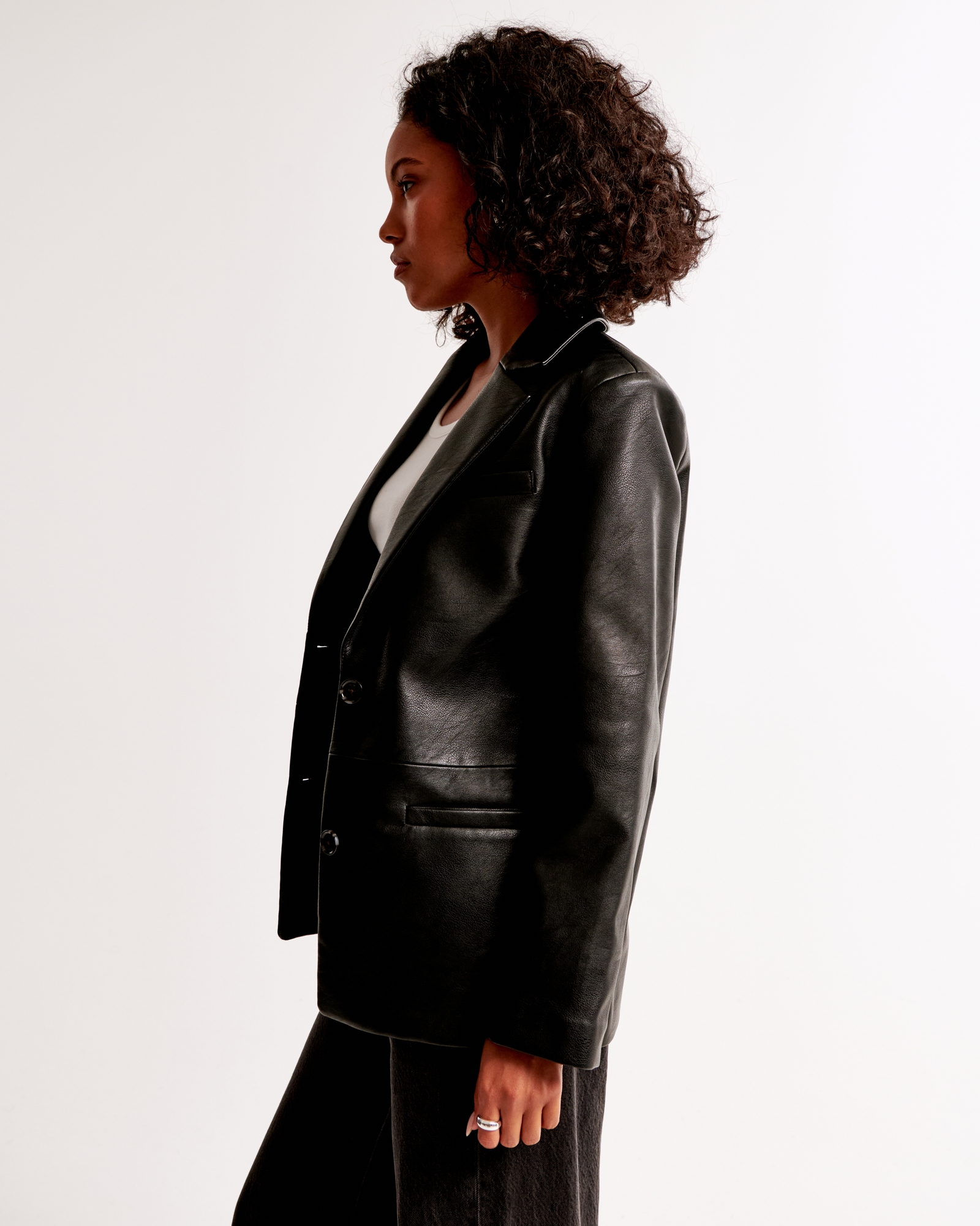 Vegan Leather Blazer