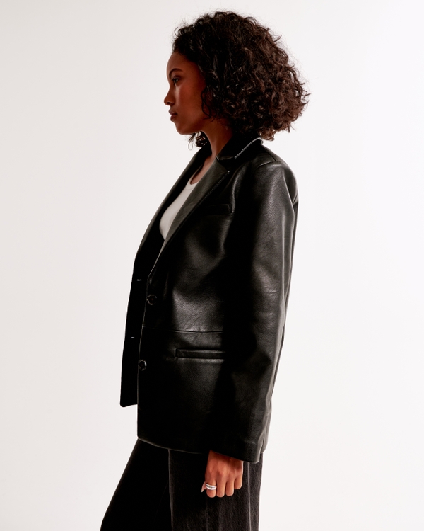 Women's Vegan Leather Blazer | Women's Clearance | Abercrombie.com
