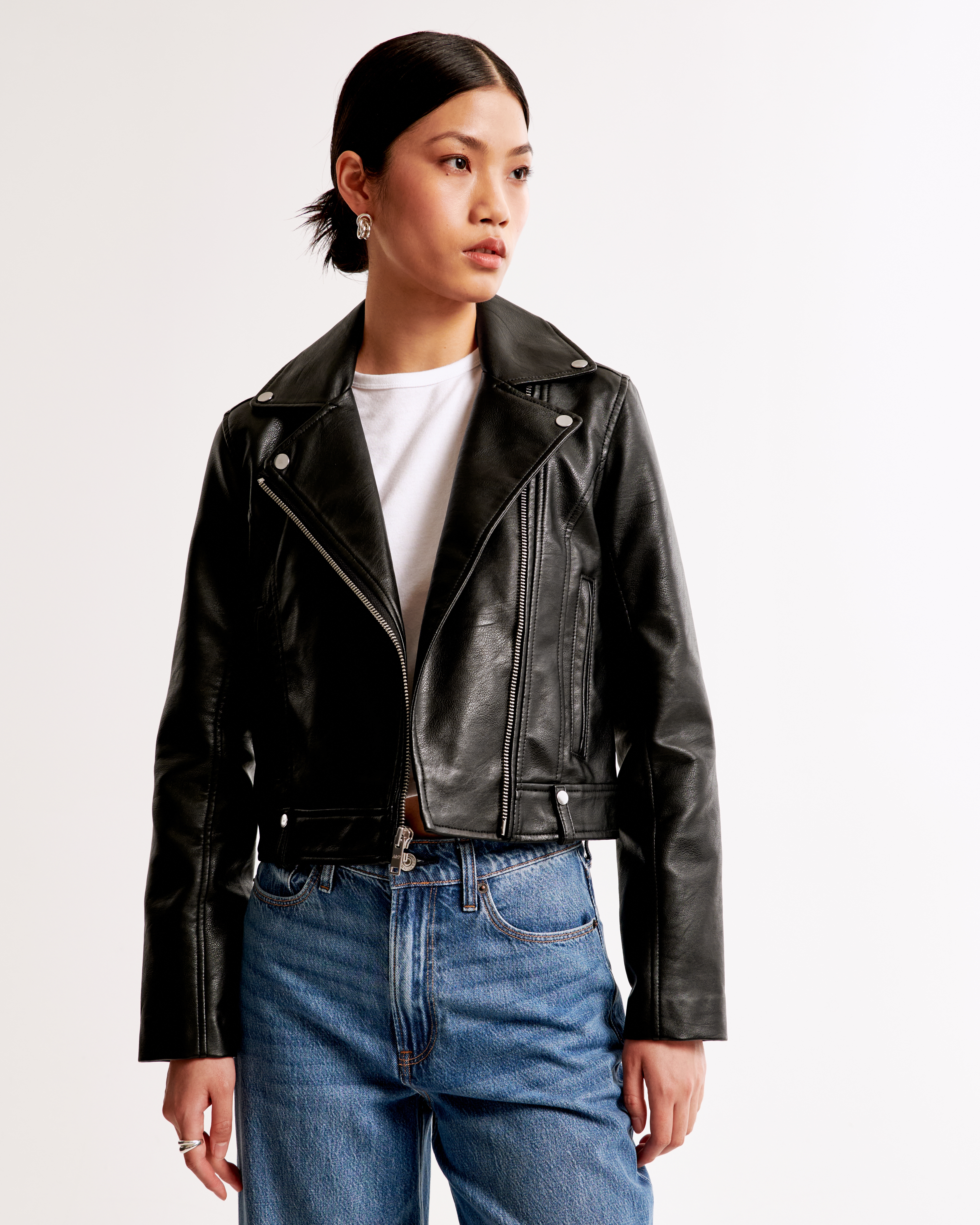 Abercrombie outlet & Fitch Vegan Leather Jacket