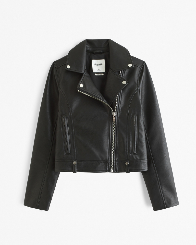 Hollister faux leather biker jacket best sale