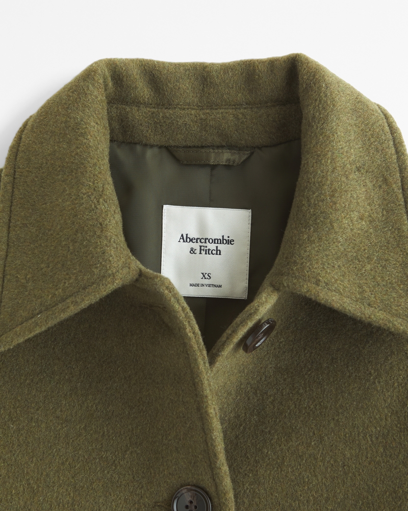 Wool-Blend Short Coat