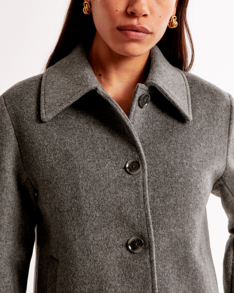 Short Wool-Blend Coat