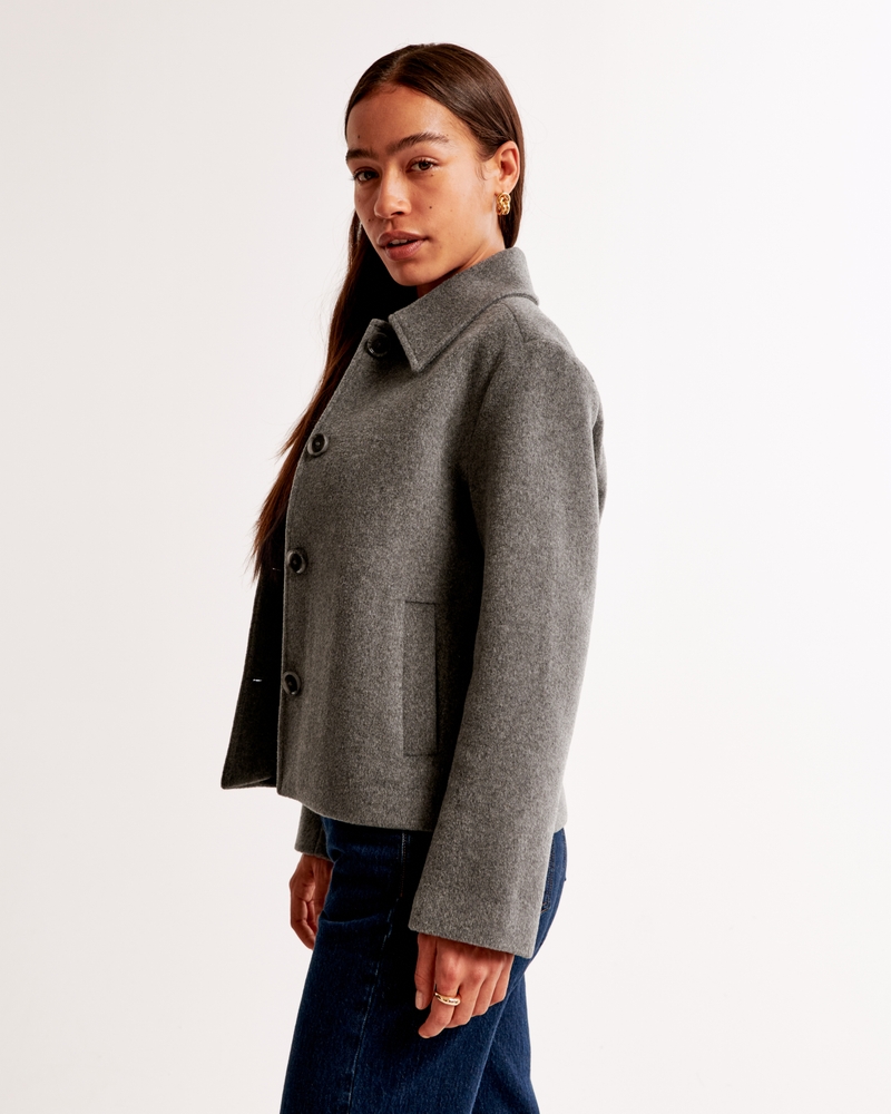 Short Wool-Blend Coat