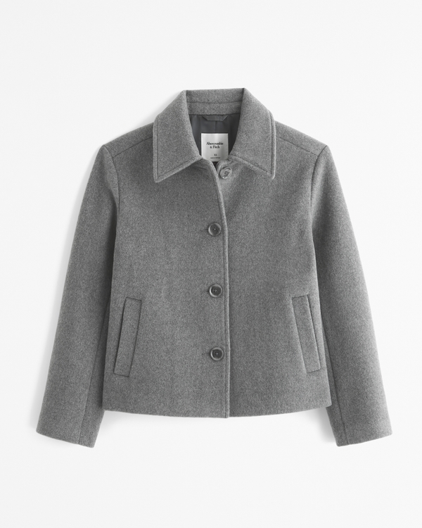 Women's Short Wool-Blend Coat | Women's Clearance | Abercrombie.com