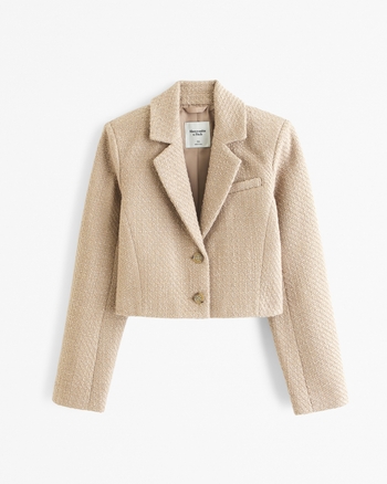 Women's Cropped Tweed Blazer | Women's Clearance