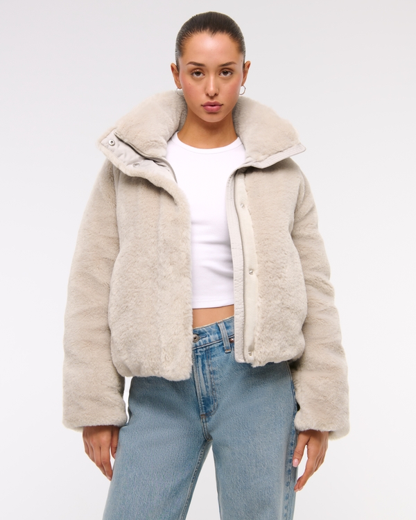 Abercrombie and fitch faux fur coat best sale