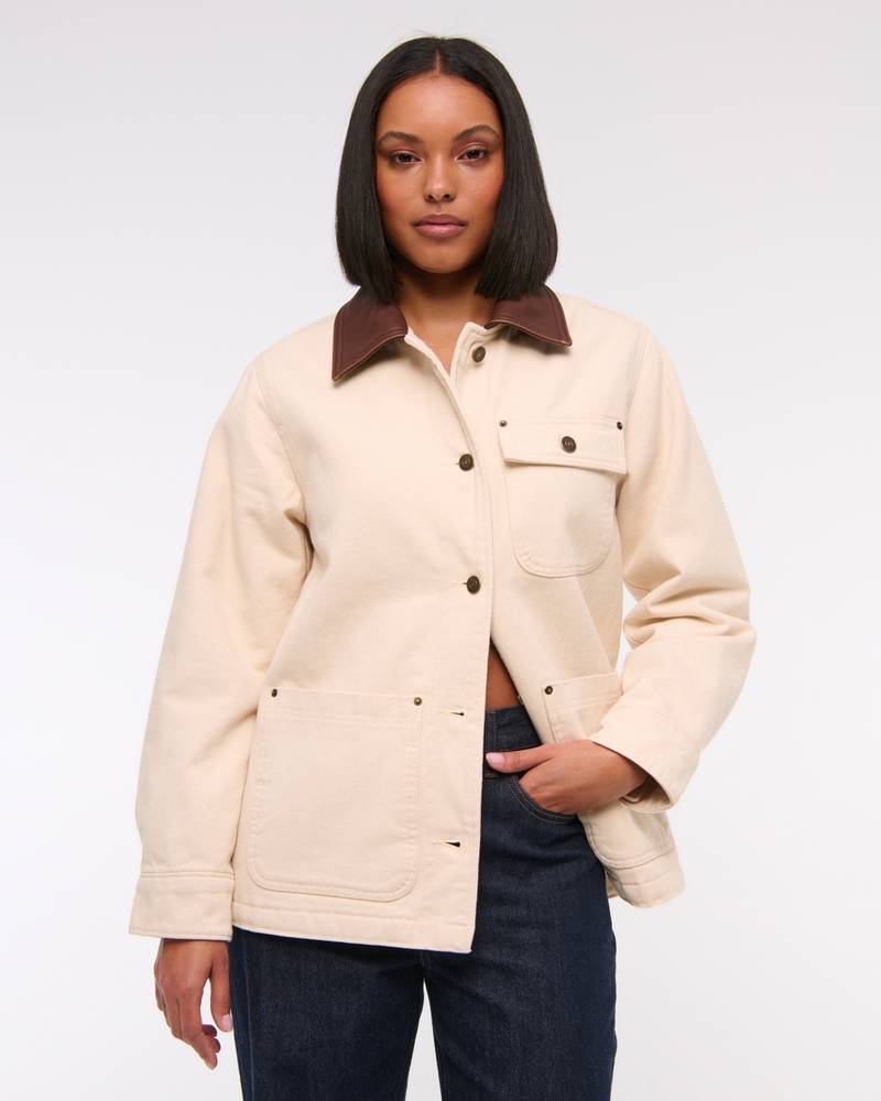 Women's Mid-Length Twill Workwear Jacket Women's Coats Jackets