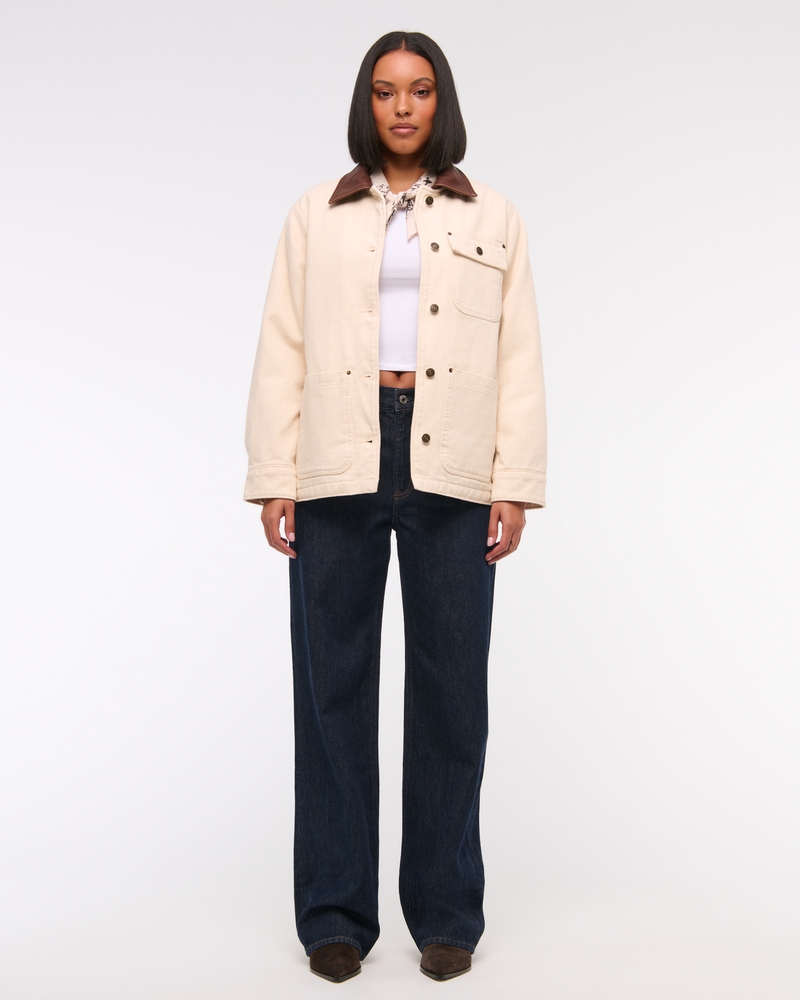 Mid-Length Twill Workwear Jacket