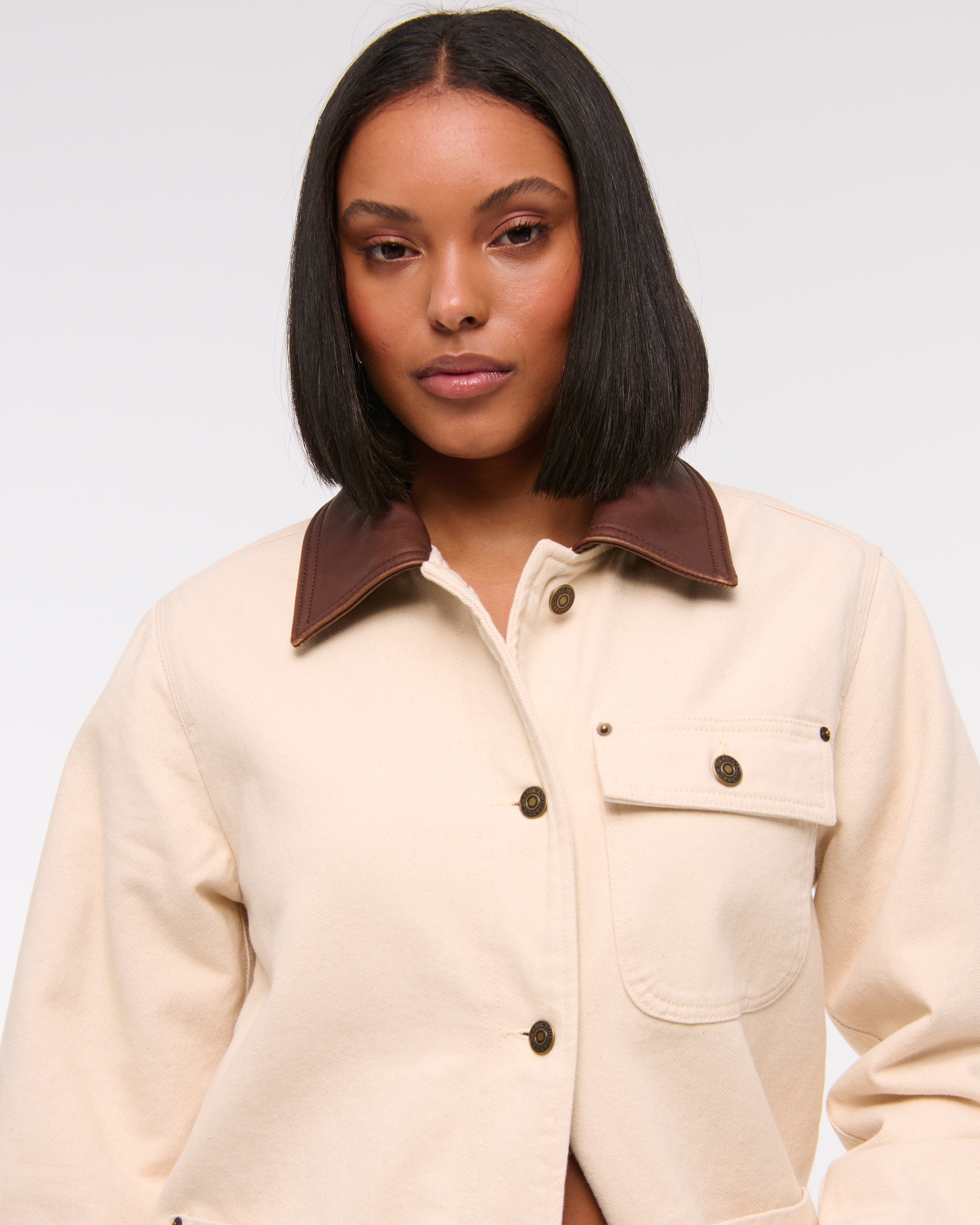 Women's Mid-Length Twill Workwear Jacket | Women's Coats