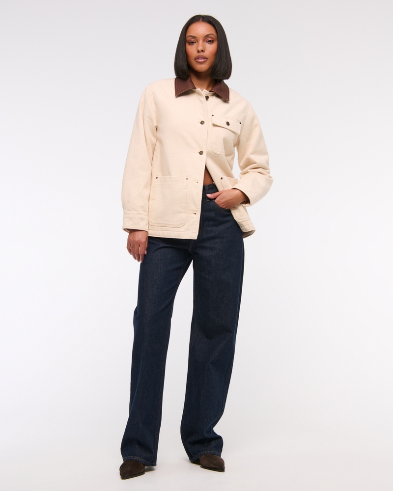 Mid-Length Twill Workwear Jacket